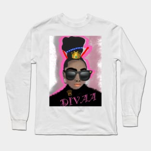 DIVAAAA QUEEN Long Sleeve T-Shirt